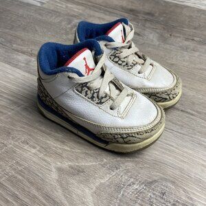 Nike Air Jordan 3 Retro True Blue Toddler Shoes 832033-106 Elephant Size‎ 6C
